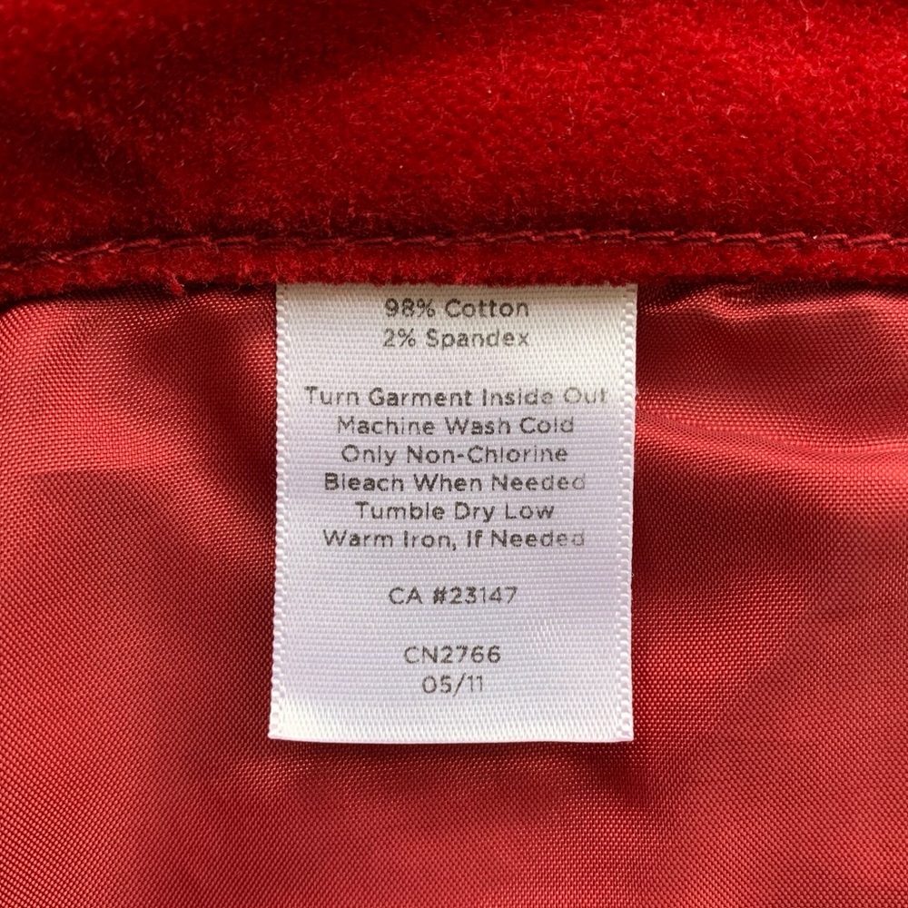 Talbots Red Velvet Straight Leg Pants (Christmas Festive Holiday Valentines) - Picture 8 of 9